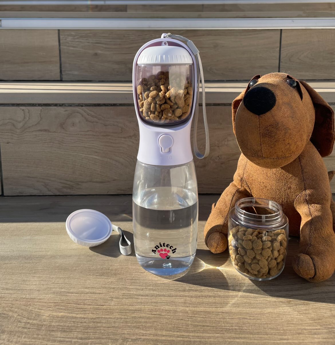Anitech - Gourde pour chien 2en1 - blanche