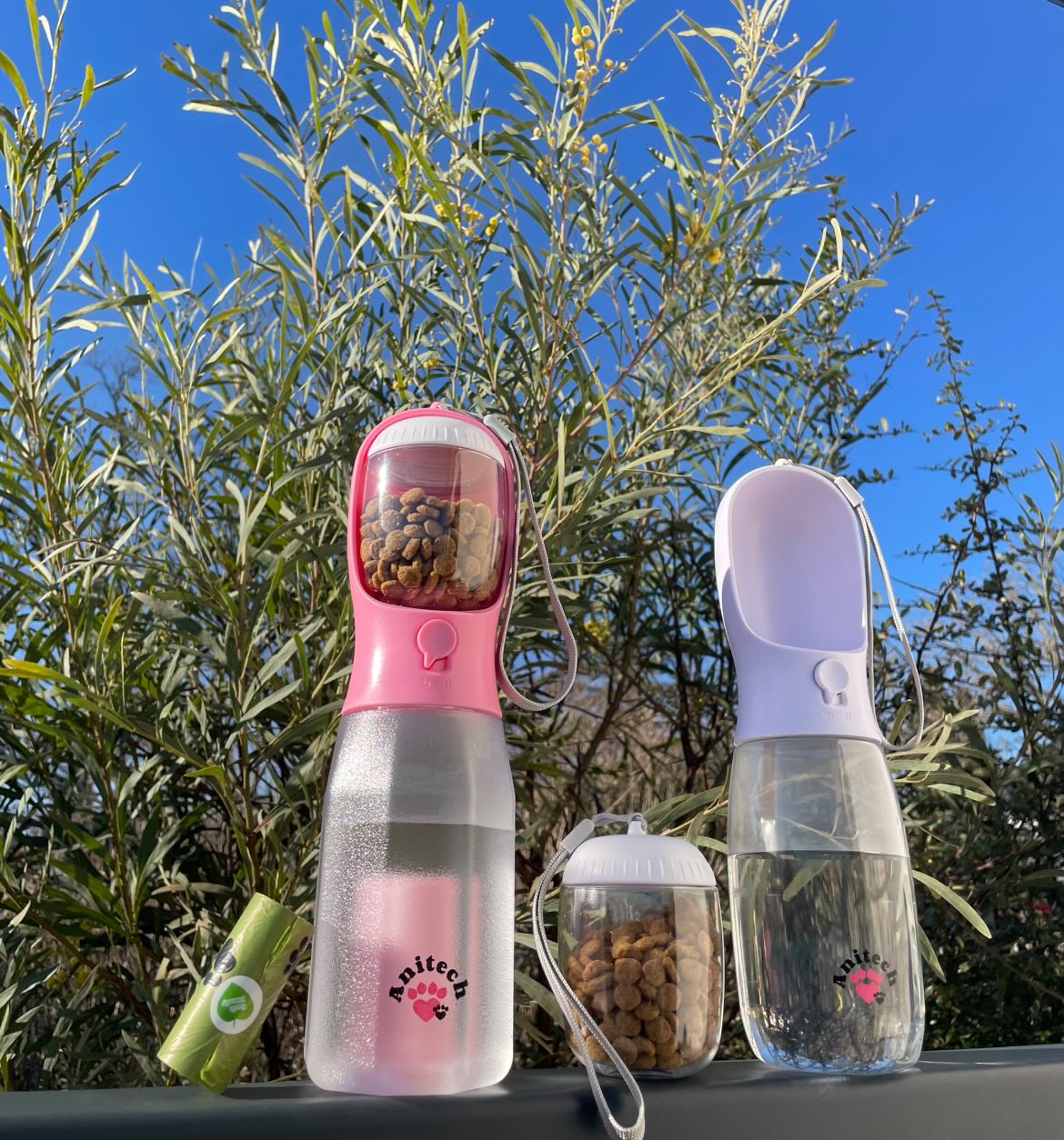 Gourde pour chien - 3en1 - bleu marine Anitech