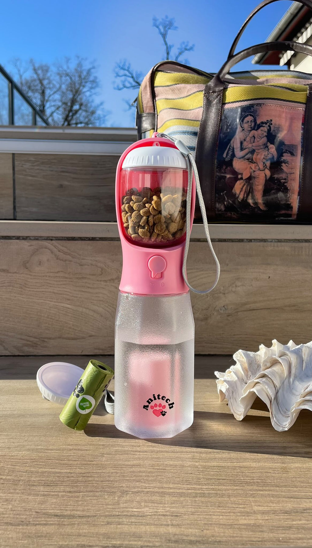 Gourde pour chien - 3en1 - rose